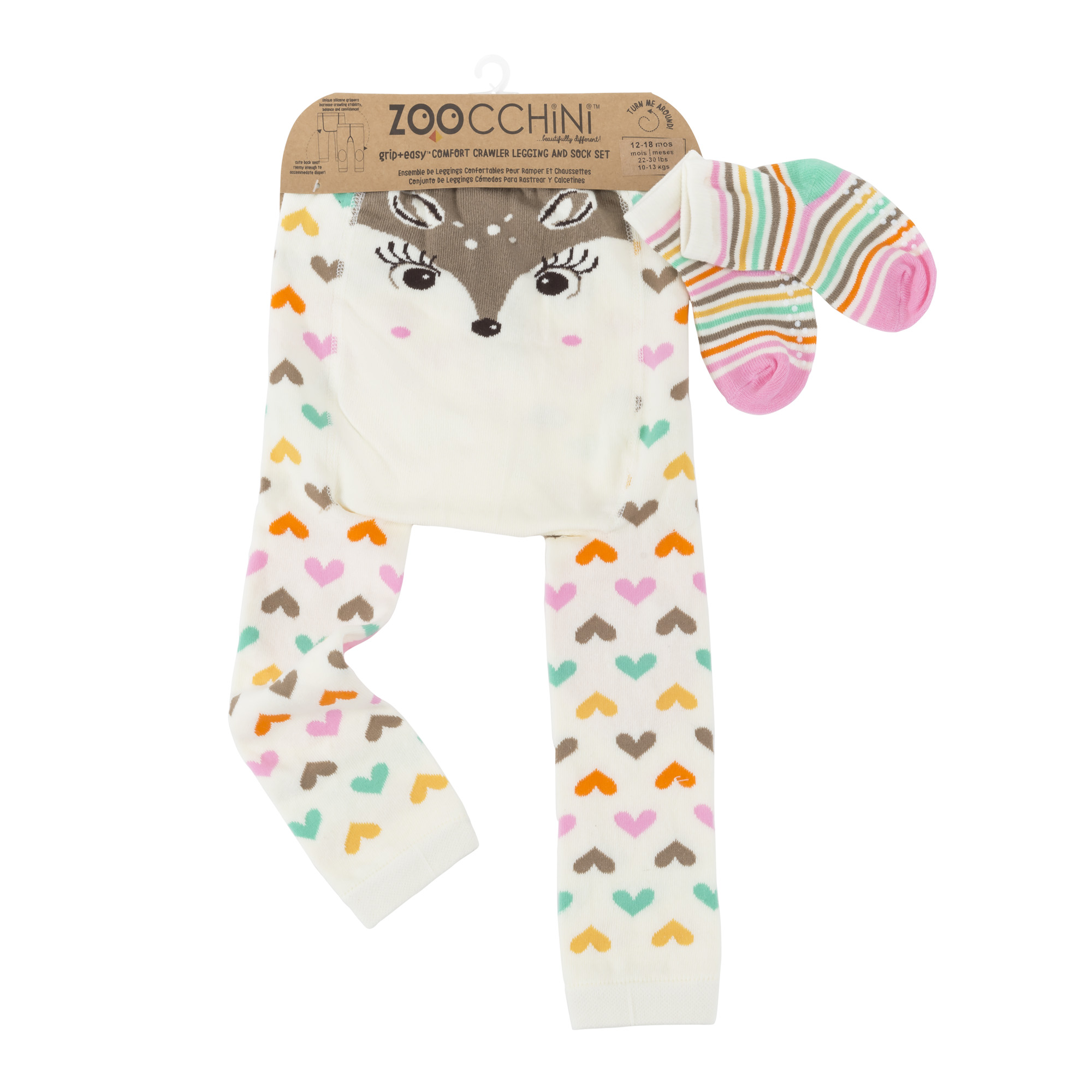 Zoocchini Σετ Παντελόνι & Κάλτσες Grip Easy Crawler Fiona the Fawn 6-12 Μηνών Zoocchini ZOO12507 (6-12M) (Μέγεθος: 6-12 Μηνών) - Zoocchini - ZOO12507 (6-12M)