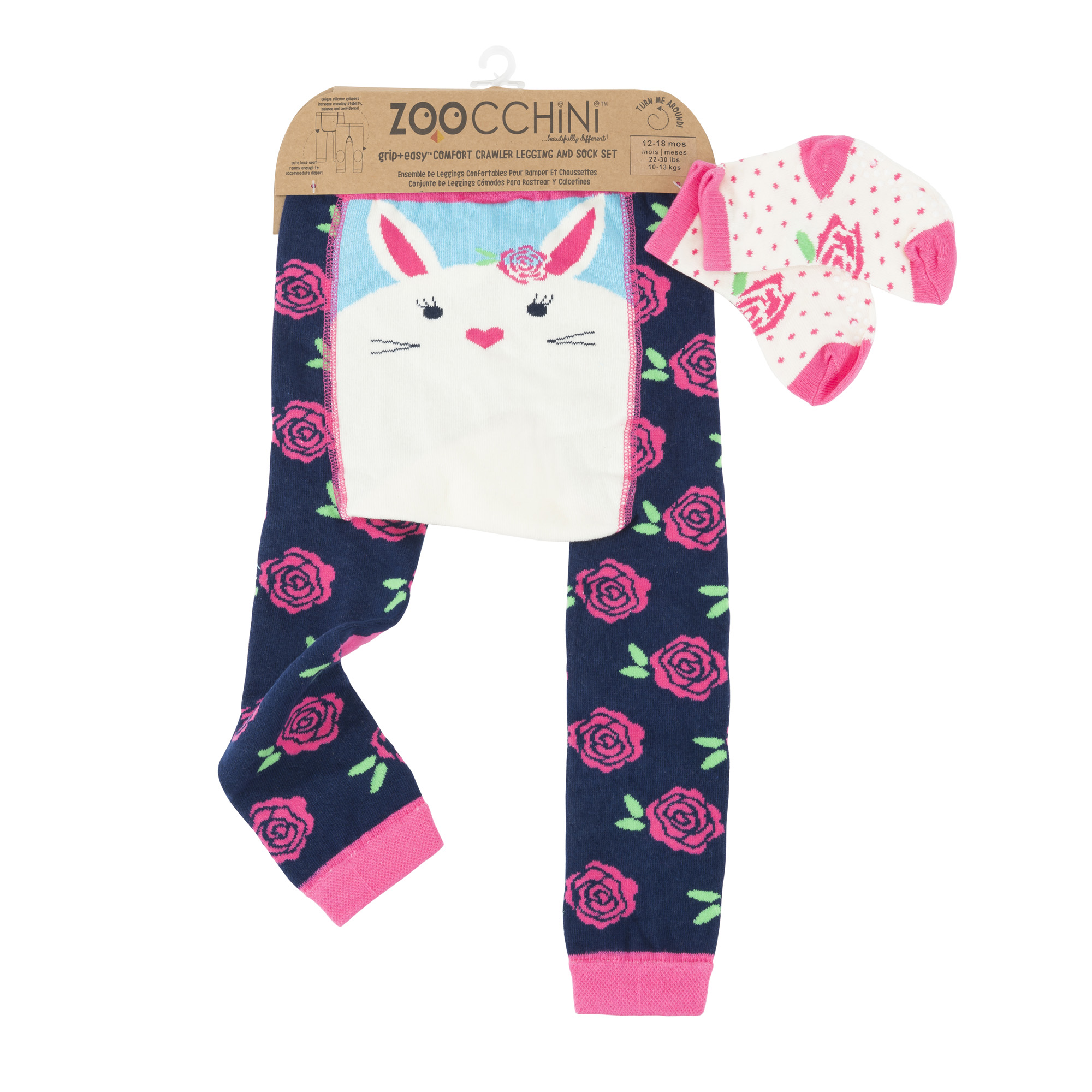 Zoocchini Σετ Παντελόνι & Κάλτσες Grip Easy Crawler Bella the Bunny 6-12 Μηνών Zoocchini ZOO12506 (6-12M) (Μέγεθος: 6-12 Μηνών) - Zoocchini - ZOO12506 (6-12M)