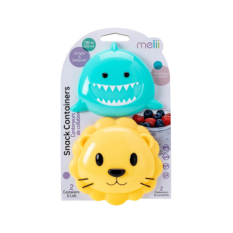 Melii Σετ 2τμχ Δοχείο Για Σνακ 232ml Shark & Lion Melii MEL14900 - Melii - MEL14900