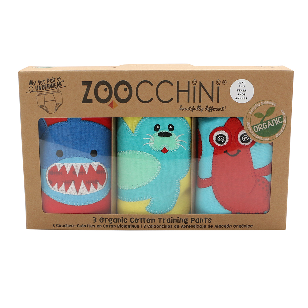 Zoocchini Εκπαιδευτικά Βρακάκια Σετ 3τμχ Οργανικά Βαμβακερά 2-3 Ετών Ocean Pals Zoocchini ZOO13011-2T/3T (Ύφασμα: Βαμβάκι 100%, Μέγεθος: 2-3 Ετών) - Zoocchini - ZOO13011-2T/3T