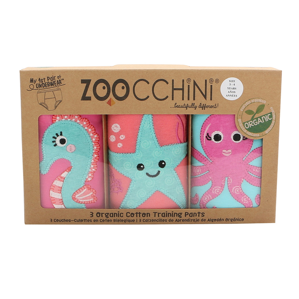 Zoocchini Εκπαιδευτικά Βρακάκια Σετ 3τμχ Οργανικά Βαμβακερά 2-3 Ετών Ocean Pals Zoocchini ZOO13012-2T/3T (Ύφασμα: Βαμβάκι 100%, Μέγεθος: 2-3 Ετών) - Zoocchini - ZOO13012-2T/3T