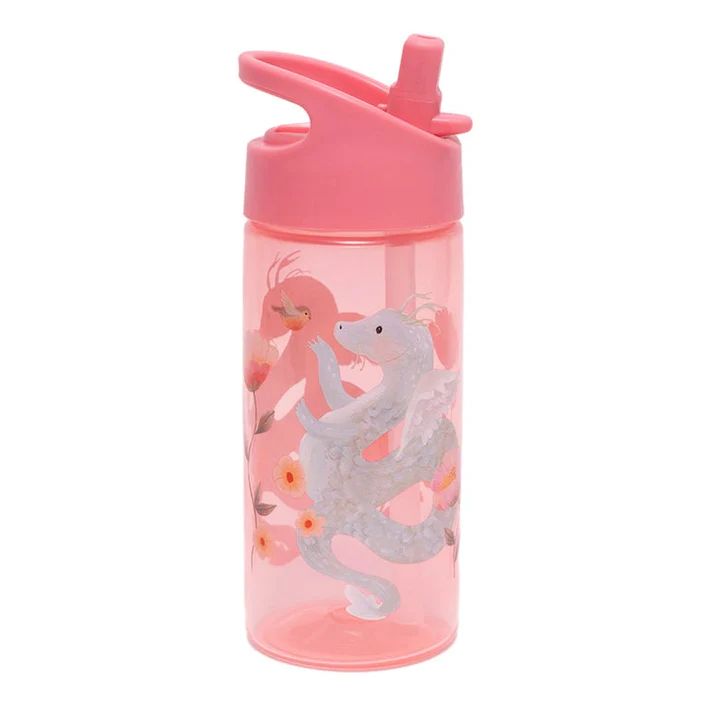 Παγούρι Με Καλαμάκι Tritan Fairytale Dragon Peony 380ml Petit Monkey PTM-DB45 (Χρώμα: Ροζ, Υλικό: Tritan) - Petit Monkey - PTM-DB45