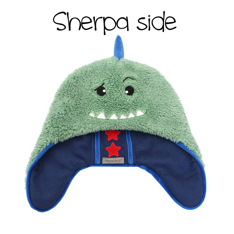 FlapJackKids Σκουφάκι 2 Όψεων Fleece-Sherpa 2-4 Έτων Dino-Astronaut FlapJackKids FJKWS706M (Ύφασμα: Fleece, Χρώμα: Μπλε) - FlapJackKids - FJKWS706M