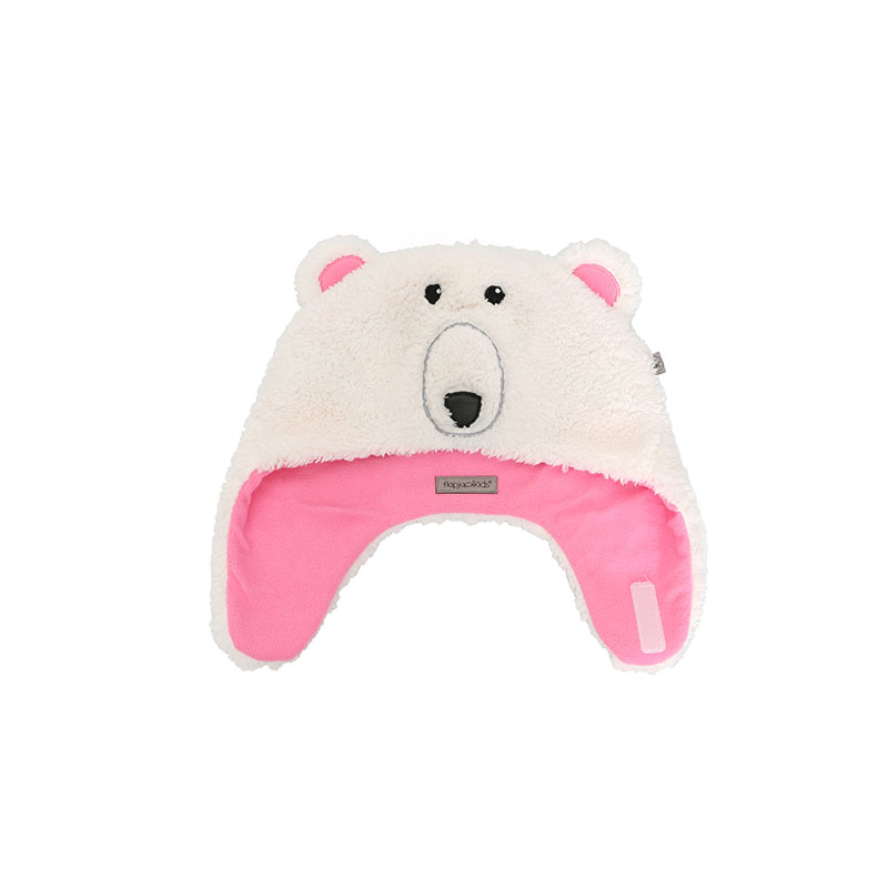 Σκουφάκι 2 Όψεων Fleece-Sherpa 2-4 Έτων Bear-Aviator FlapJackKids FJKWS715M (Ύφασμα: Fleece, Χρώμα: Λευκό) - FlapJackKids - FJKWS715M