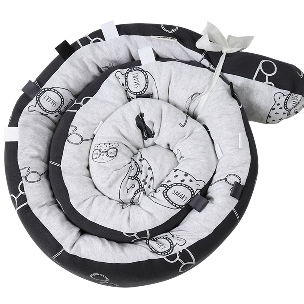 Minene Πολυχρηστικό Μαξιλάρι Βαμβακερό 240x12εκ. Snuggly Snake Grey Bear Minene 18303004040OS (Ύφασμα: Βαμβάκι 100%, Χρώμα: Γκρι) - Minene - 18303004040OS