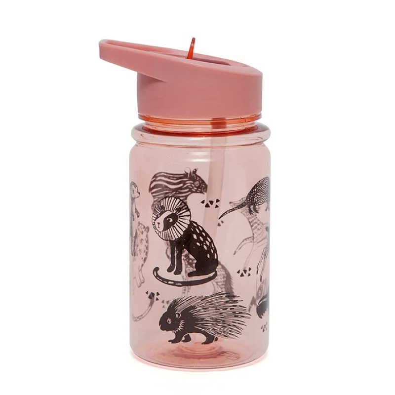 Petit Monkey Παγούρι Με Καλαμάκι Tritan Black Animals 400ml Desert Rose Petit Monkey PTM-DB18 (Χρώμα: Ροζ, Υλικό: Tritan) - Petit Monkey - PTM-DB18