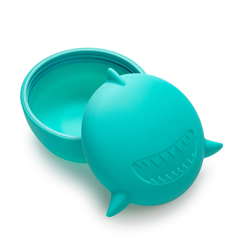 Melii Μπωλ Με Καπάκι Σιλικόνης Shark Τυρκουάζ 350ml Melii MEL12800 (Υλικό: Σιλικόνη, Χρώμα: Τυρκουάζ) - Melii - MEL12800