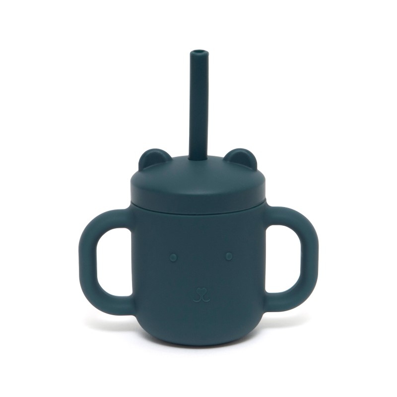 Petit Monkey Ποτήρι Σιλικόνης Με Καλαμάκι 175ml Balsam Blue Petit Monkey PTM-SCLS5 (Υλικό: Σιλικόνη, Χρώμα: Μπλε) - Petit Monkey - PTM-SCLS5