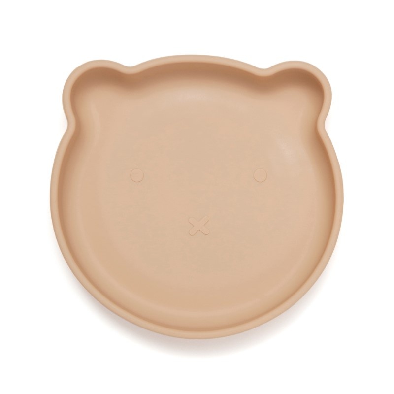 Petit Monkey Πιάτο Σιλικόνης Με Βεντούζα Bear Honey Peach 16x17x3εκ. Petit Monkey PTM-SP3 (Υλικό: Σιλικόνη, Χρώμα: Ροδακινί) - Petit Monkey - PTM-SP3