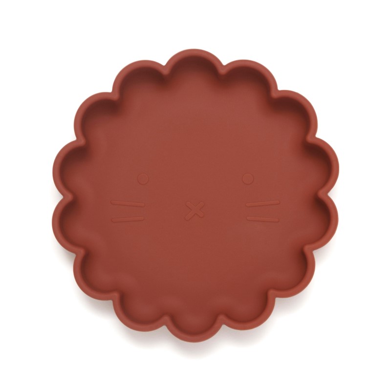 Petit Monkey Πιάτο Σιλικόνης Με Βεντούζα Lion Baked Clay 18x18x3εκ. Petit Monkey PTM-SP4 (Υλικό: Σιλικόνη, Χρώμα: Κεραμιδί ) - Petit Monkey - PTM-SP4