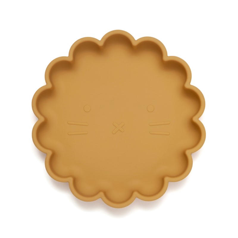 Petit Monkey Πιάτο Σιλικόνης Με Βεντούζα Lion Ochre 18x18x3εκ. Petit Monkey PTM-SP6 (Υλικό: Σιλικόνη, Χρώμα: Ώχρα) - Petit Monkey - PTM-SP6