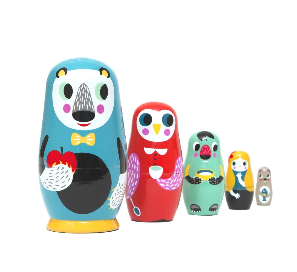 Petit Monkey Μπάμπουσκες Σετ 5τμχ Ξύλινες Petit Monkey In The Woods PTM-ND1 - Petit Monkey - PTM-ND1