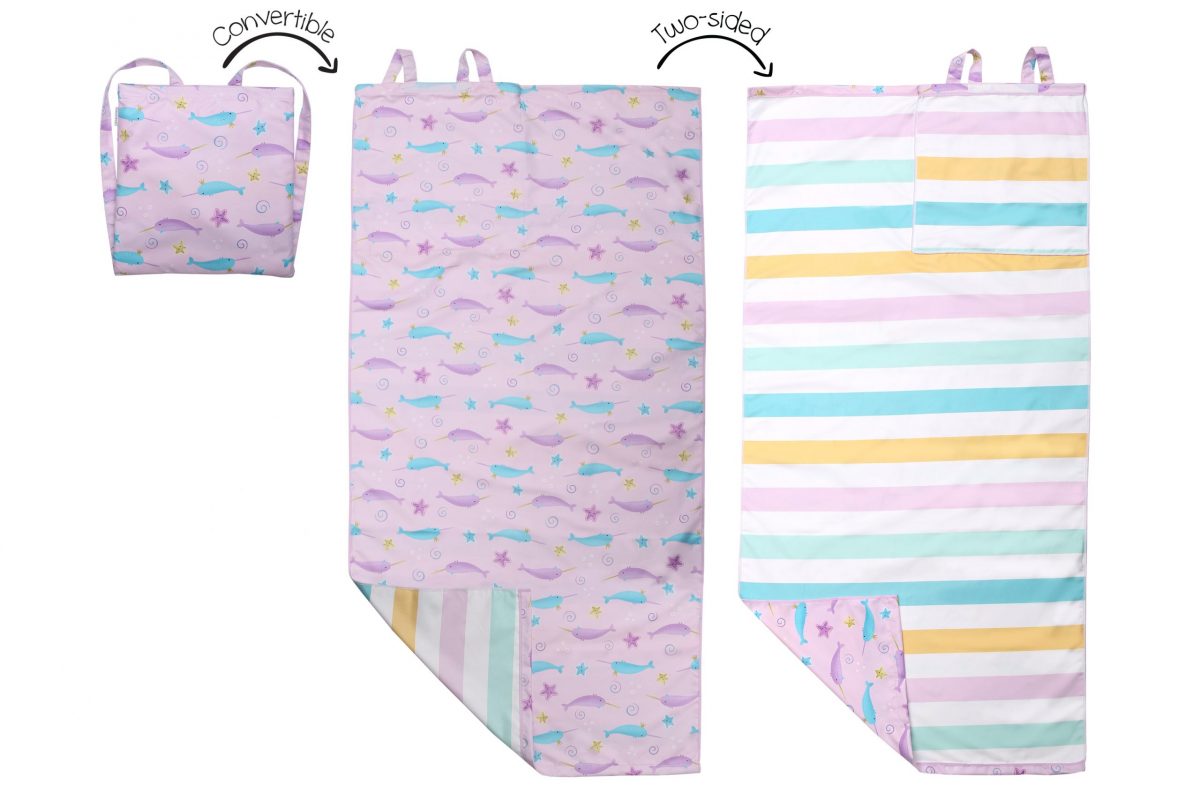 Πετσέτα Θαλάσσης Backpack 71x145εκ./33x38εκ. Narwhal-Starfish FlapJackKids FJKTB571 - FlapJackKids - FJKTB571
