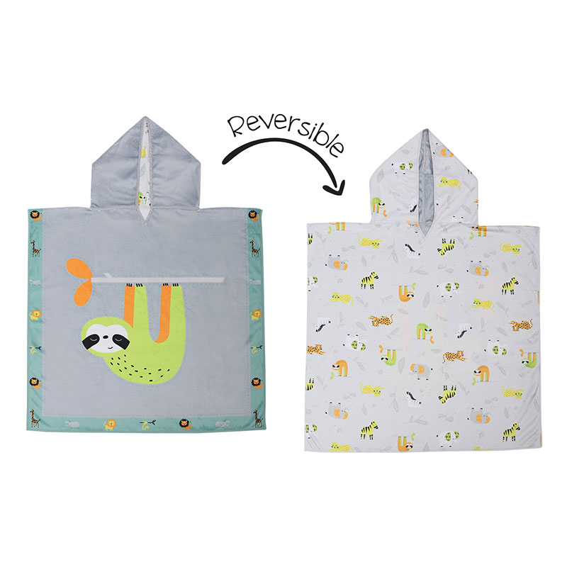 Πόντσο Διπλής Όψης UPF50 61x61εκ. Sloth-Zoo FlapJackKids FJKCU564 - FlapJackKids - FJKCU564