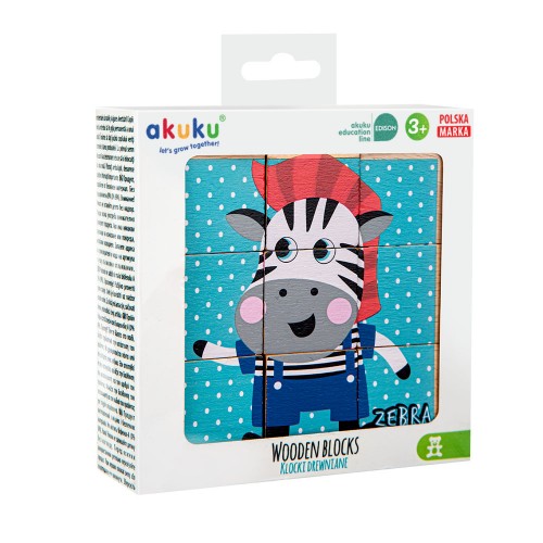 akuku Παιχνίδι Puzzle Ξύλινων Κύβων akuku A0612 - akuku - A0612