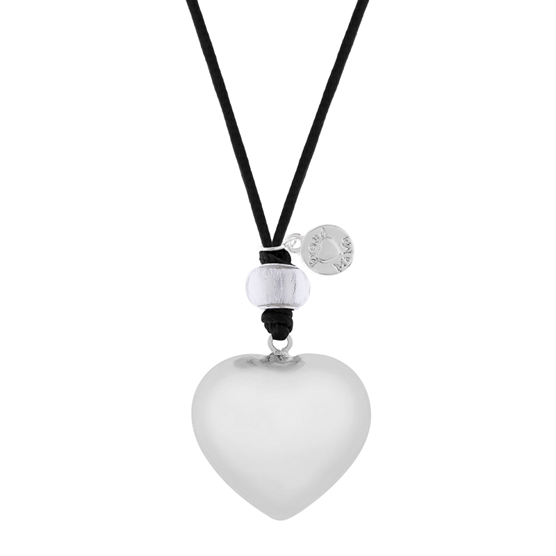 Proud mama Μενταγιόν Επάργυρο-Βαμβακερό Babybell Silver Heart Proud Mama PM-206 (Ύφασμα: Βαμβάκι 100%, Χρώμα: Ασημί , Υλικό: Επάργυρη) - Proud mama - PM-206