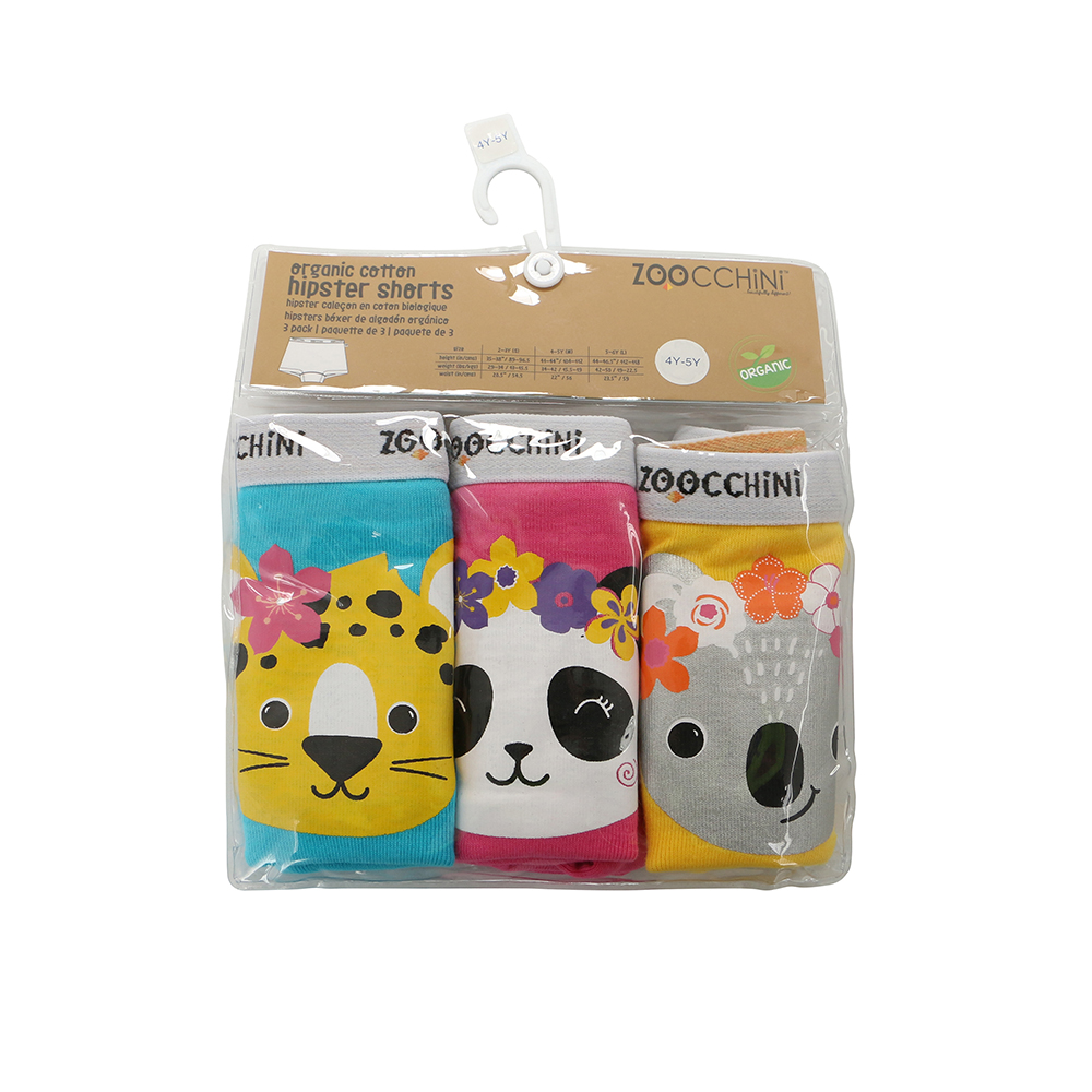 Zoocchini Boxer Shorts Σετ 3τμχ Οργανικά Βαμβακερά 4-5 Ετών Flower Power Zoocchini ZOO13203-4-5Y (Ύφασμα: Βαμβάκι 100%, Μέγεθος: 4-5 Ετών) - Zoocchini - ZOO13203-4-5Y