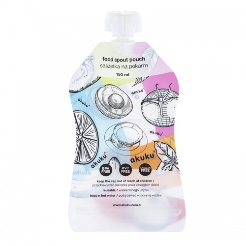 akuku Σετ 5τμχ Reusable Food Pouch Με Στόμιο 150ml akuku A0056 - akuku - A0056