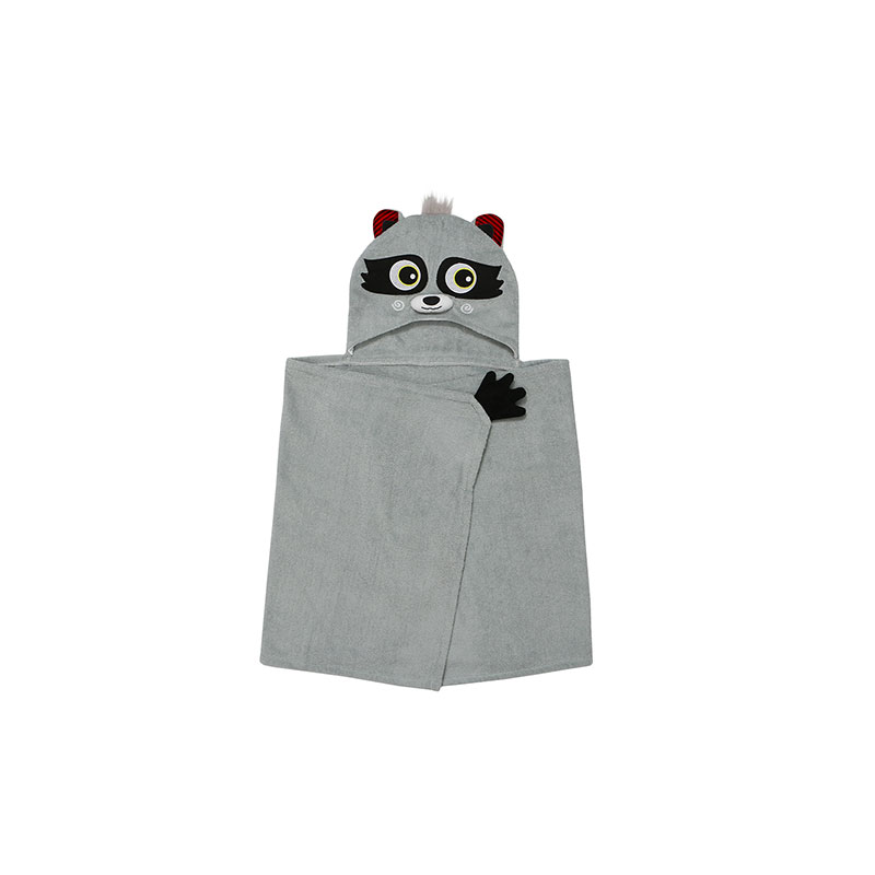 Zoocchini Κάπα Βαμβακερή 127x55εκ. Rocco The Racoon Zoocchini ZOO11119 (Ύφασμα: Βαμβάκι 100%, Χρώμα: Γκρι) - Zoocchini - ZOO11119