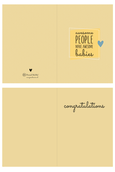 Proud mama Ευχετήρια Κάρτα Γέννησης Ochre Proud mama PM-599 - Proud mama - PM-599