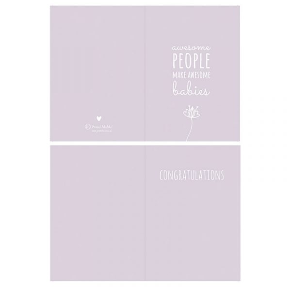 Proud mama Ευχετήρια Κάρτα Γέννησης Lilac Proud mama PM-542 - Proud mama - PM-542