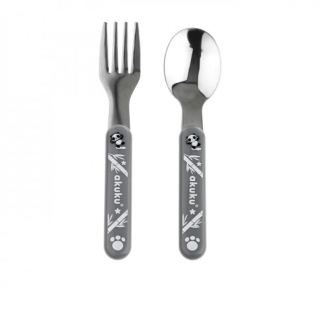 akuku Σετ Κουτάλι & Πιρούνι Ανοξείδωτο Γκρι akuku A0100 (Υλικό: Ανοξείδωτο, Χρώμα: Γκρι) - akuku - A0100