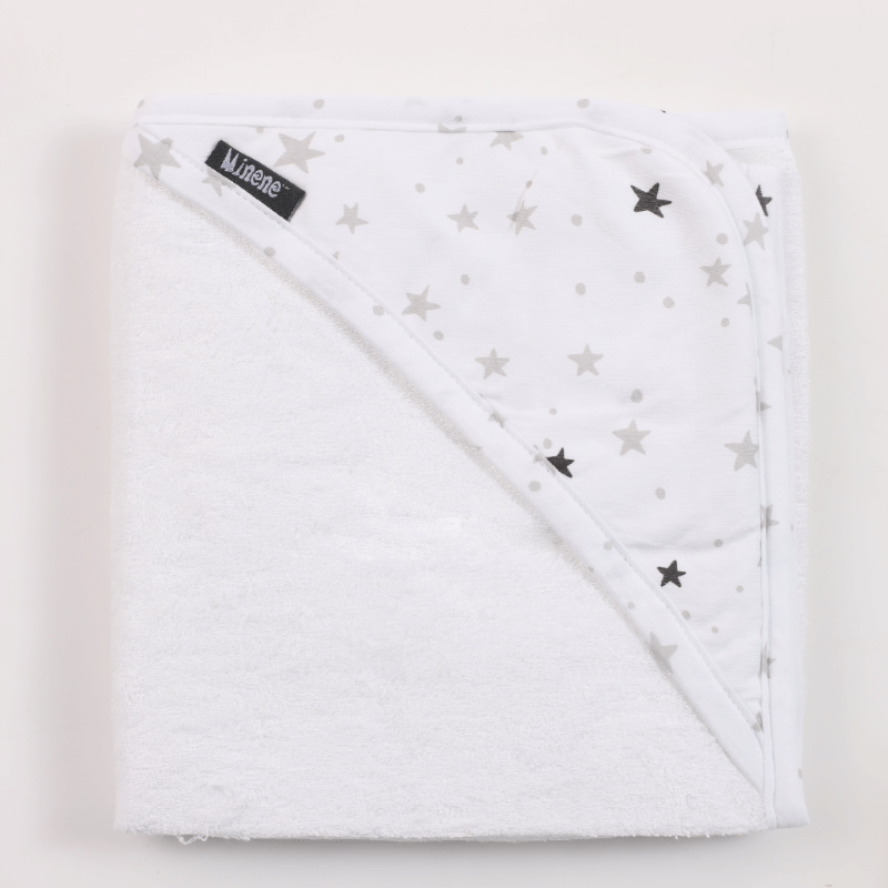 Minene Κάπα Bamboo 75x75εκ. Stars Grey Minene 19302002250OS (Χρώμα: Λευκό, Ύφασμα: Bamboo) - Minene - 19302002250OS