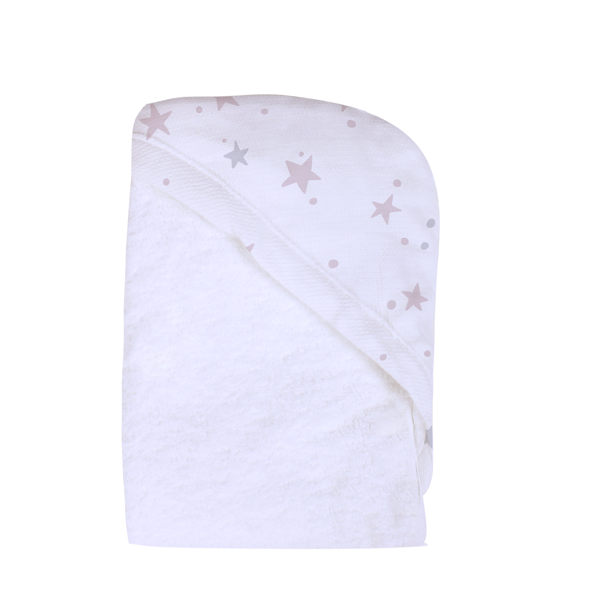 Minene Κάπα Bamboo 75x75εκ. Stars Pink Minene 19302002260OS (Χρώμα: Λευκό, Ύφασμα: Bamboo) - Minene - 19302002260OS