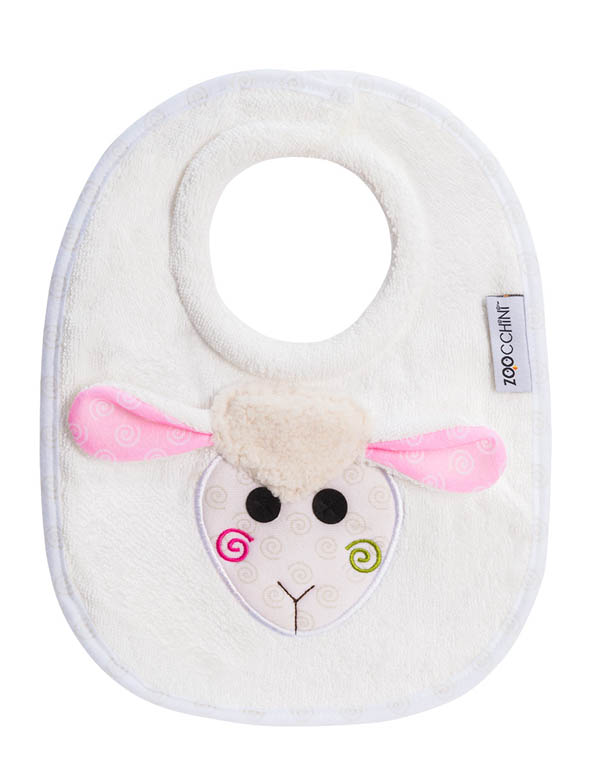 Σαλιάρα Βαμβακερή Lola the Lamb Zoocchini ZOO1804 (Ύφασμα: Βαμβάκι 100%, Χρώμα: Λευκό) - Zoocchini - ZOO1804