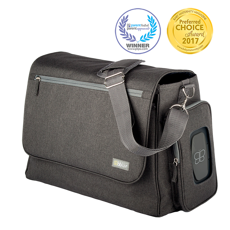 Bbluv Τσάντα 48x29x27εκ. Με Αλλαξιέρα Ultra Charcoal Diaper Bag Bbluv B0133 (Χρώμα: Γκρι) - Bbluv - B0133
