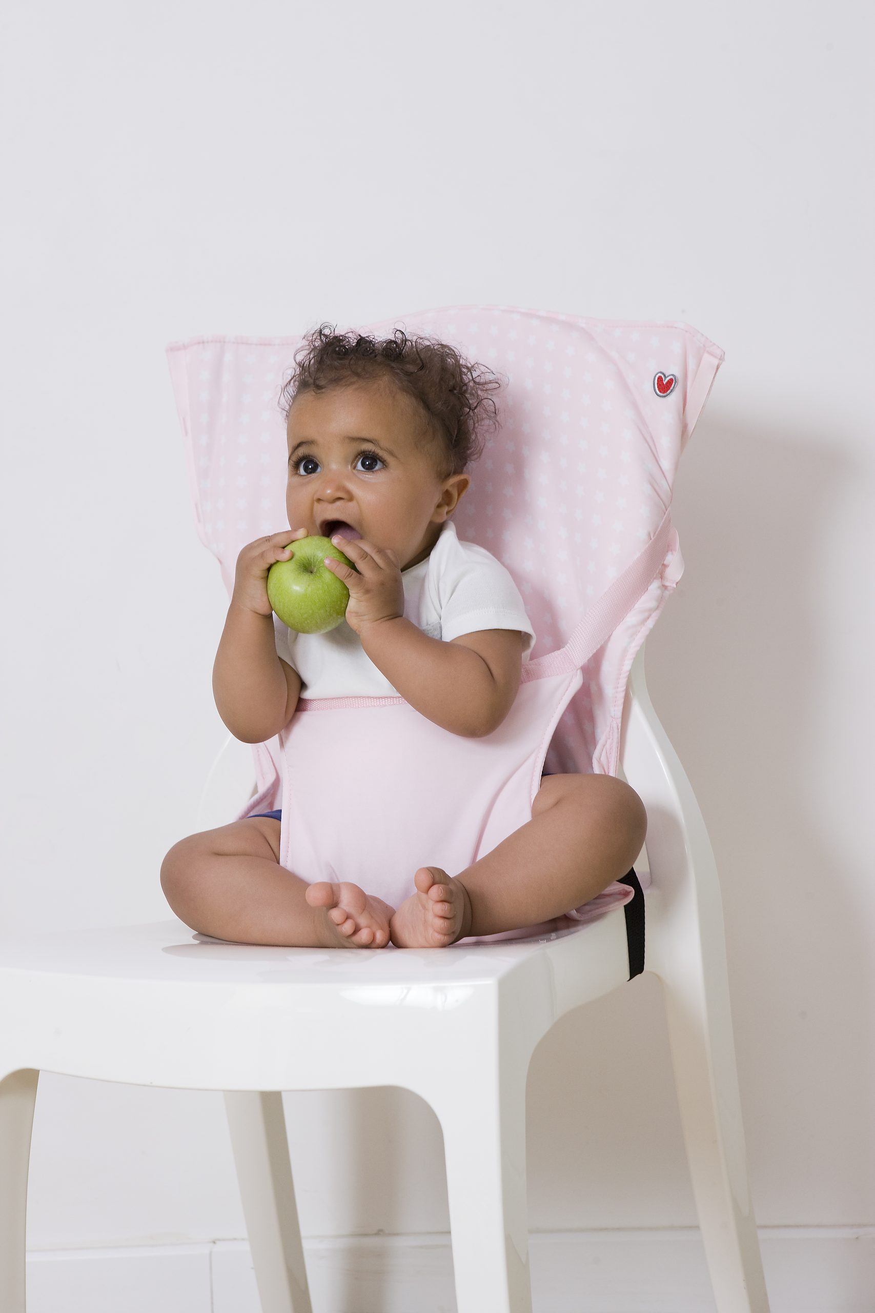 Baby to Love Φορητό Κάθισμα Φαγητού-Βόλτας Pocket Chair Ροζ Αστέρια Baby To Love BTL302948 (Χρώμα: Λευκό) - Baby to Love - BTL302948