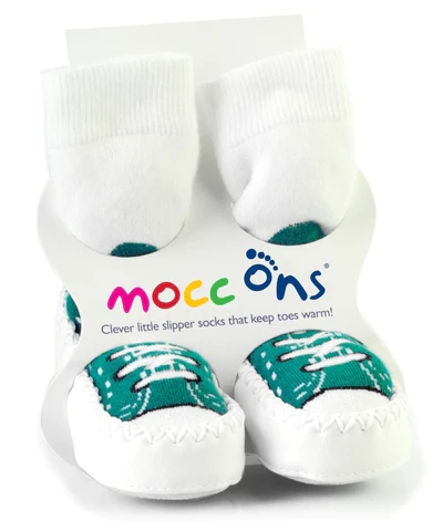 Sock ons Καλτσοπαντόφλες Βαμβακερές 18-24 Μηνών Mocc ons Τυρκουάζ Sock Ons MO18 (Ύφασμα: Βαμβάκι 100%, Χρώμα: Τυρκουάζ, Μέγεθος: 18-24 Μηνών) - Sock ons - MO18-TURQUOISE