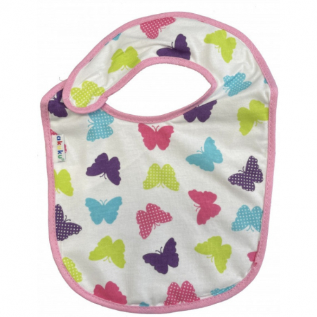 Σαλιάρα Αδιάβροχη Βαμβακερή Με Velcro Πεταλούδες akuku A1300 (Ύφασμα: Βαμβάκι...