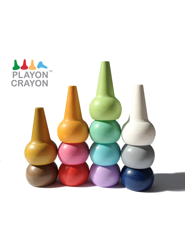 Playon Crayon Σετ 12τμχ Κηρομπογιές Παιχνίδι Για Tα Mικρά Xεράκια Παστέλ Playon Crayon SKINK002 - Playon Crayon - SKINK002