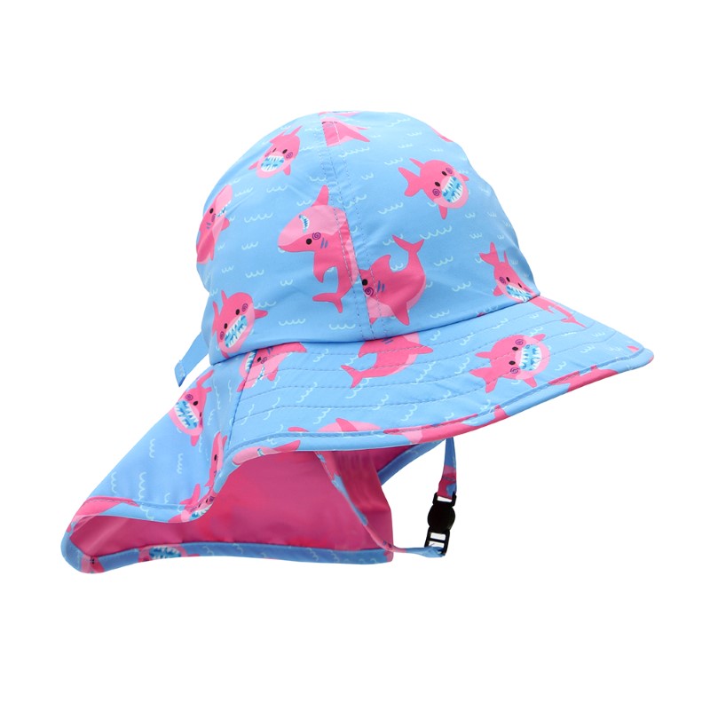 Αντηλιακό Cape Καπέλο 2-4 Ετών UPF50 Sunhat Pink Shark Zoocchini ZOO15054 (Μέγεθος: 2-4 Ετών) - Zoocchini - ZOO15054-2-4Y