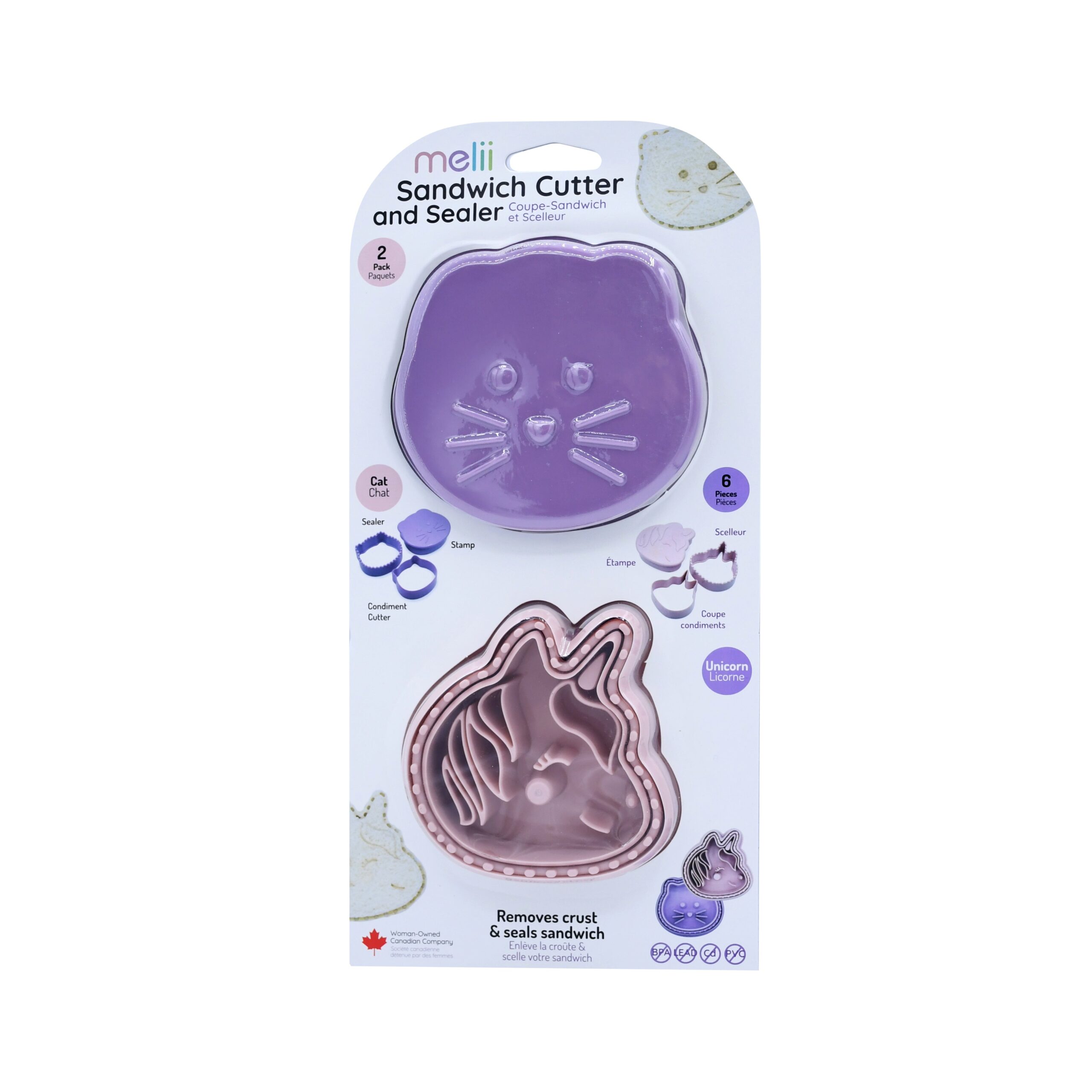Melii Σετ 2τμχ Κόπτης Sandwich Cutters Unicorn/Cat Melii MEL24070 - Melii - MEL24070