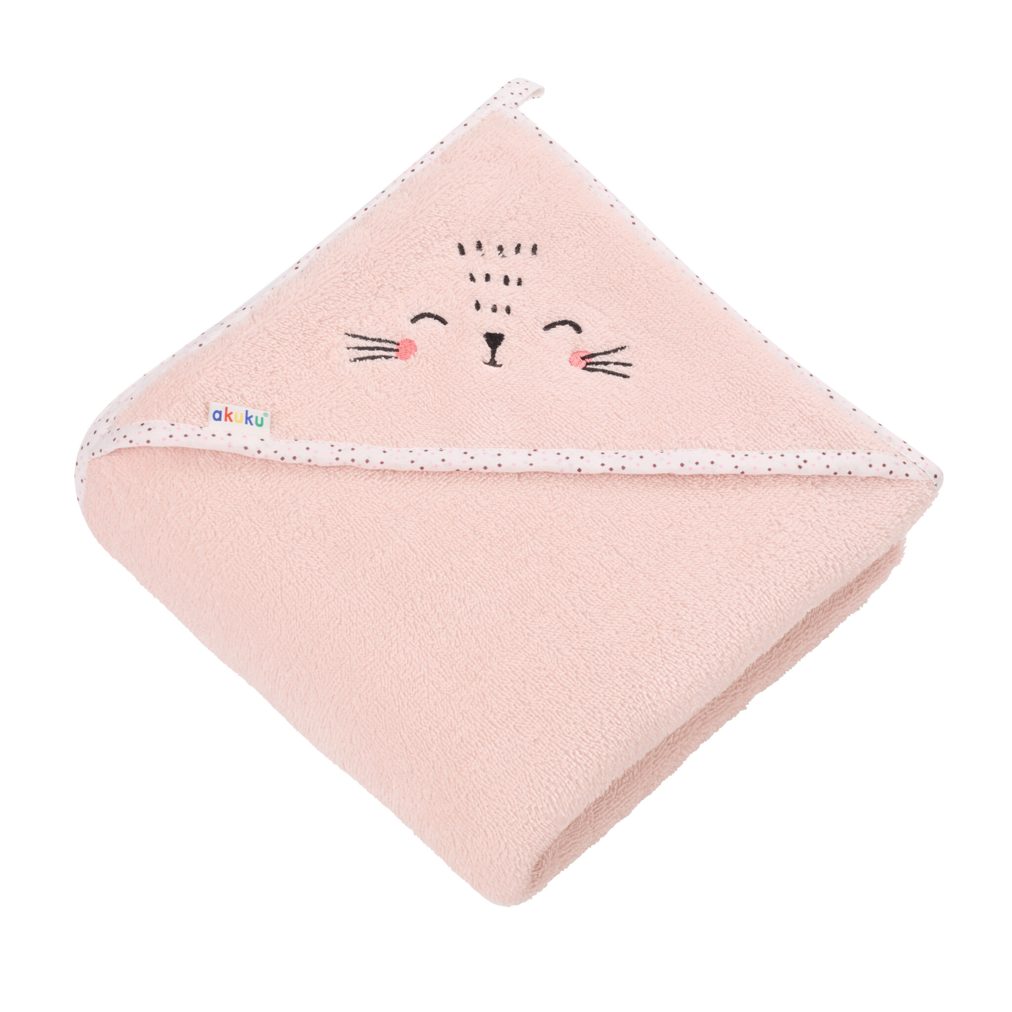 Κάπα Βαμβακερή-Terry 100x100εκ. Γατούλα Ροζ akuku A0664 (Ύφασμα: Βαμβάκι 100%, Χρώμα: Ροζ) - akuku - A0664