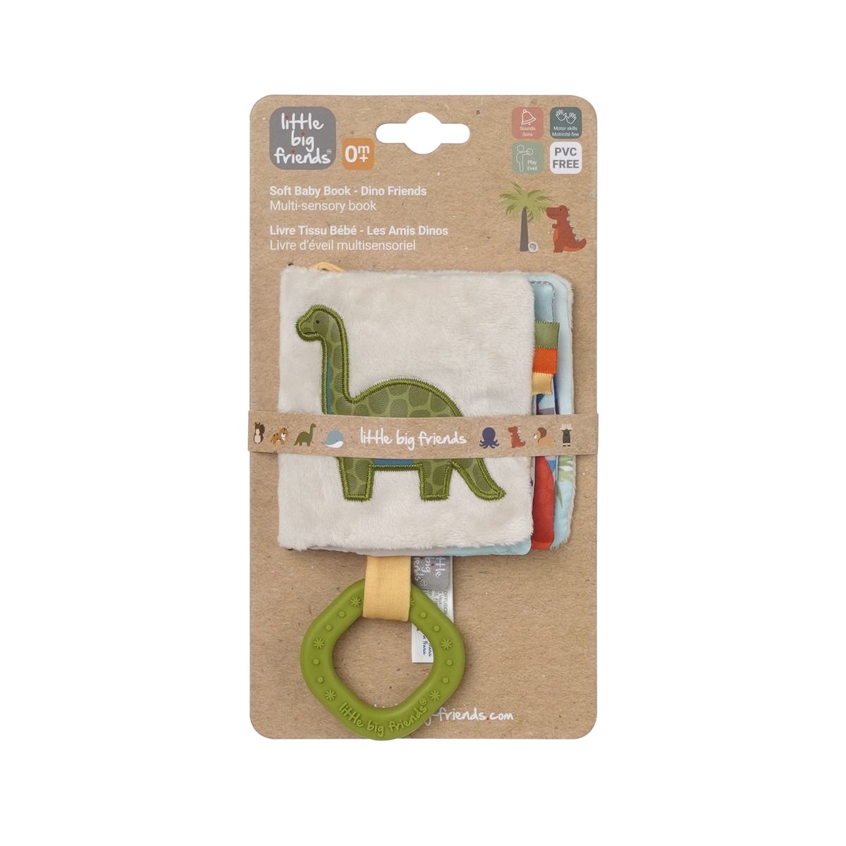 Βιβλιαράκι Μαλακό Διαδραστικό για Βρέφη Dino Little Big Friends BTL305093 - Little Big Friends - BTL305093