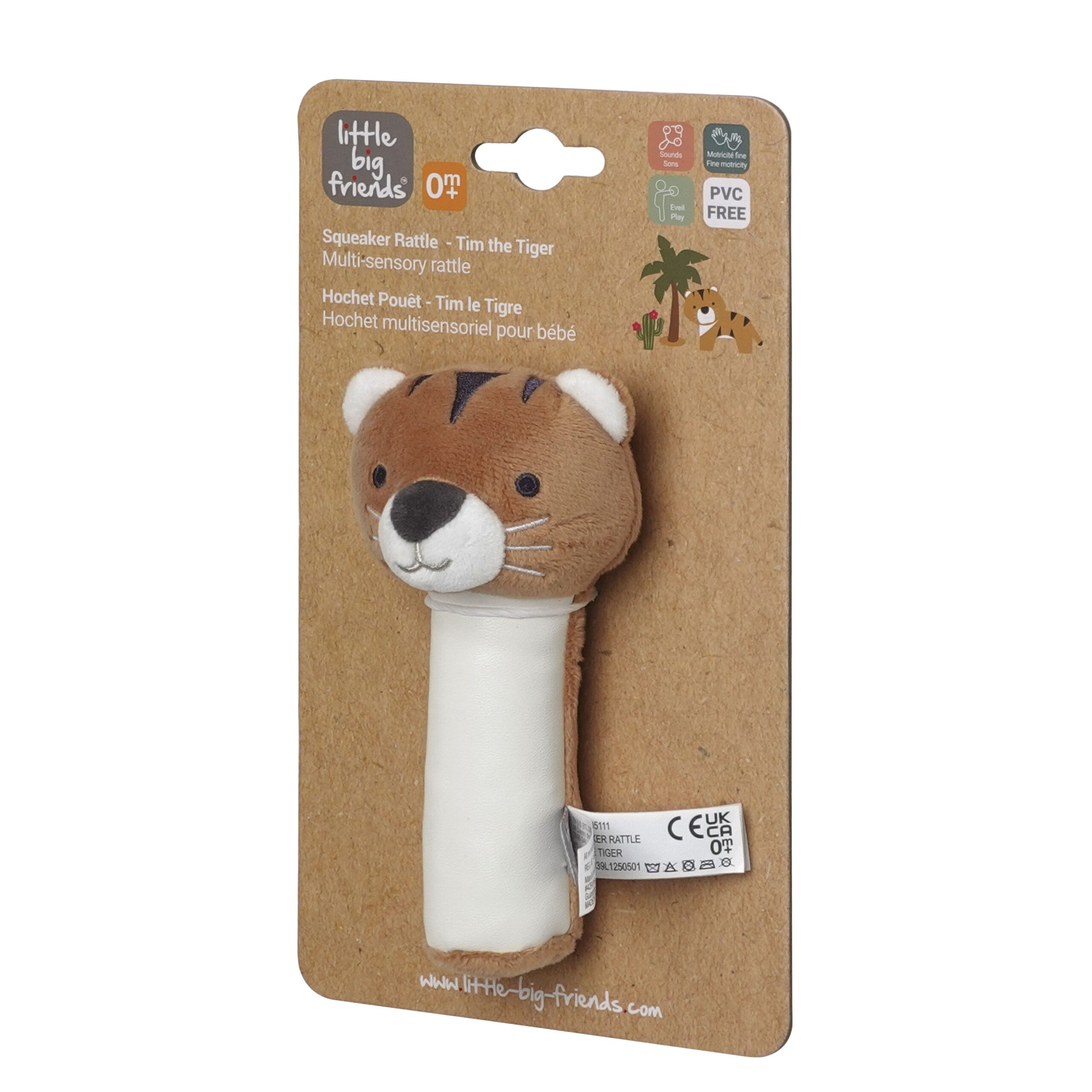 Κουδουνίστρα Squeaker Βελούδινη Jungle Little Big Friends BTL305111 - Little Big Friends - BTL305111