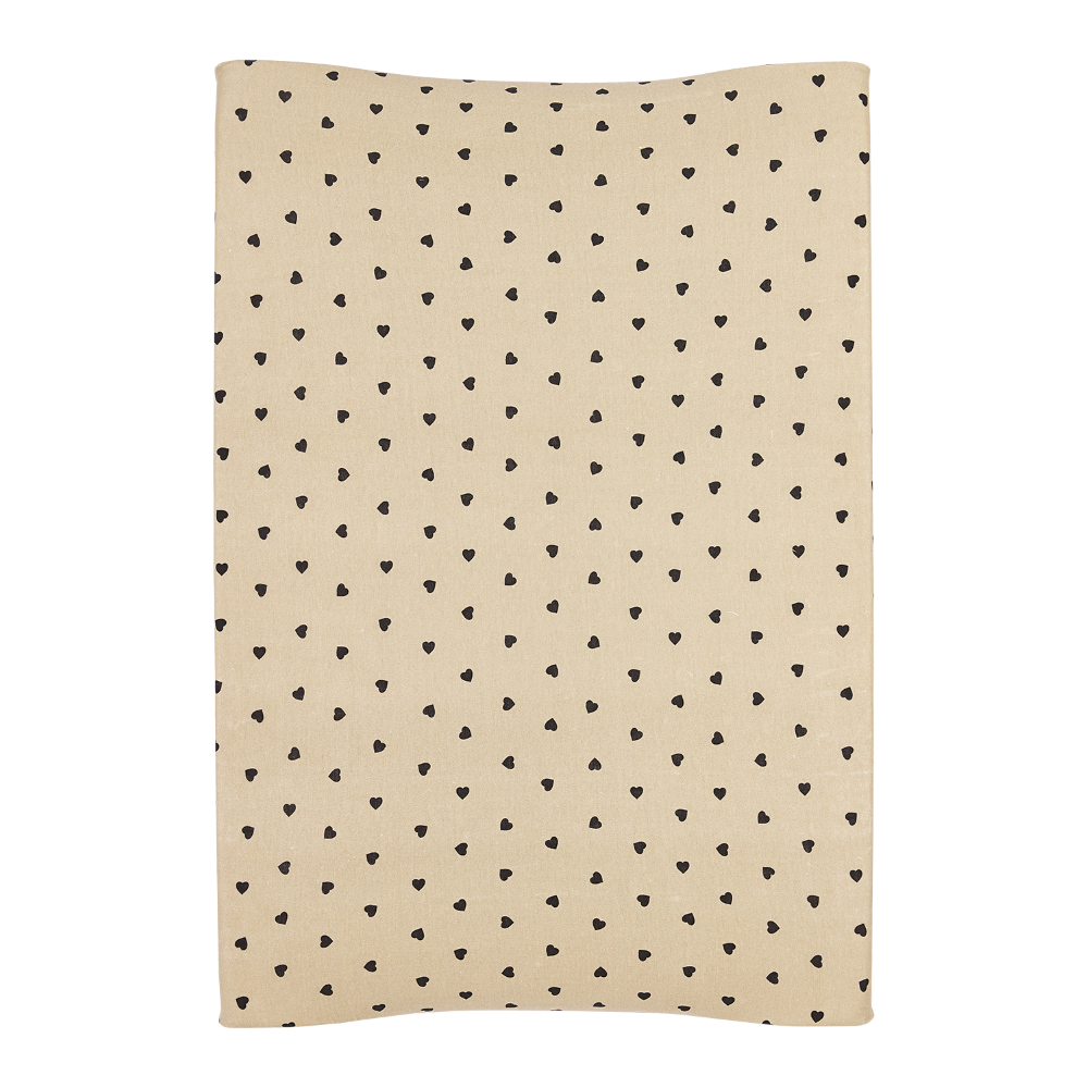 Κάλυμμα Αλλαξιέρας Βαμβακερό Sweet Heart Soft Sand/Black Meyco MEY-106.225.CT.01A (Ύφασμα: Βαμβάκι 100%, Χρώμα: Μαύρο) - Meyco - MEY-106.225.CT.01A