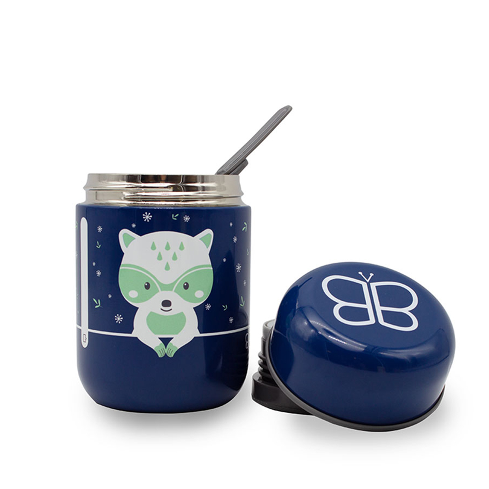 Θερμός Φαγητού Με Κουτάλι Ρακούν 300ml Bbluv B0122-R (Υλικό: Ανοξείδωτο, Χρώμα: Μπλε) - Bbluv - B0122-R