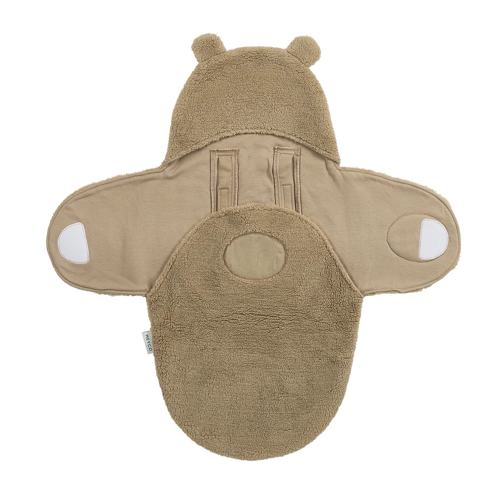 Meyco Wrap Κουβερτούλα Teddy για τη βόλτα Bear Brown MEY-296.242.80.00 (Ύφασμα: Βαμβάκι 100%, Χρώμα: Καφέ) - Meyco - MEY-296.242.80.00