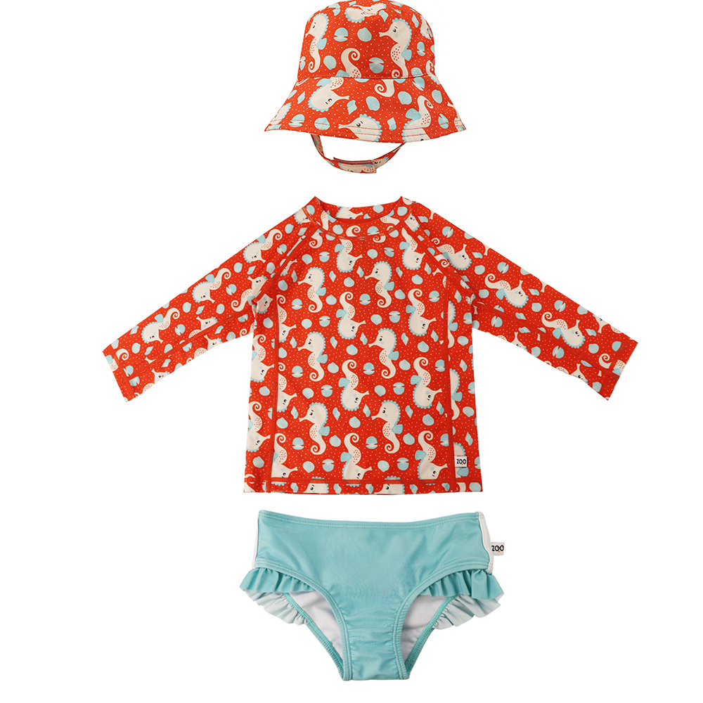 Σετ Μαγιό Με Bucket Καπέλο Και Μπλούζα UV 12-24μηνών Seahorse Zoocchini ZOO16020 (Μέγεθος: 12-24 Μηνών) - Zoocchini - ZOO16020-12-24M