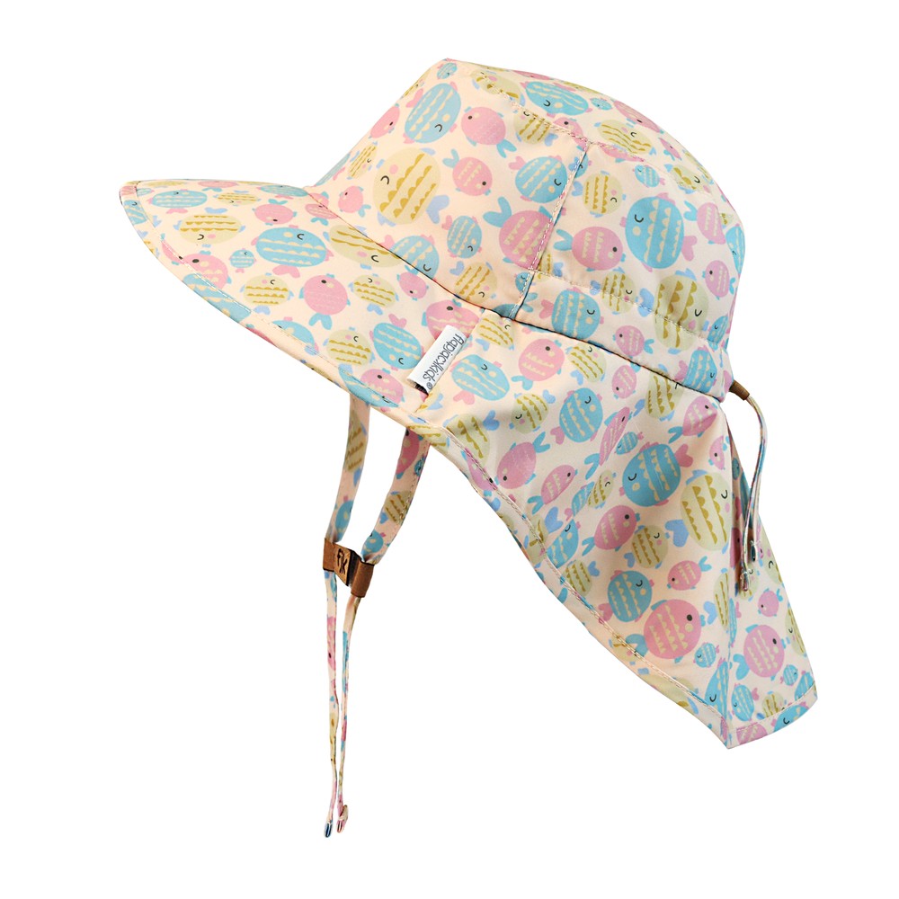 Αντηλιακό Cape Καπέλο 2-4 Ετών UPF50 Sunhat Kissing Fish Flapjack FJKCH204M (Μέγεθος: 2-4 Ετών) - FlapJackKids - FJKCH204M