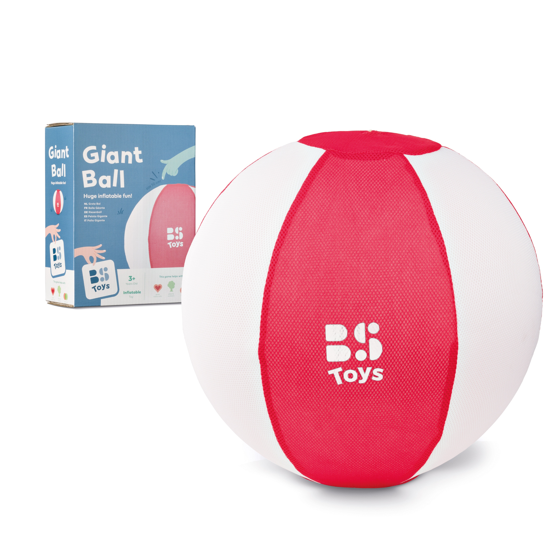 Τεράστια Μπάλα Κόκκινη-Λευκή 50εκ. Bs Toys GA555 - Bs Toys - GA555