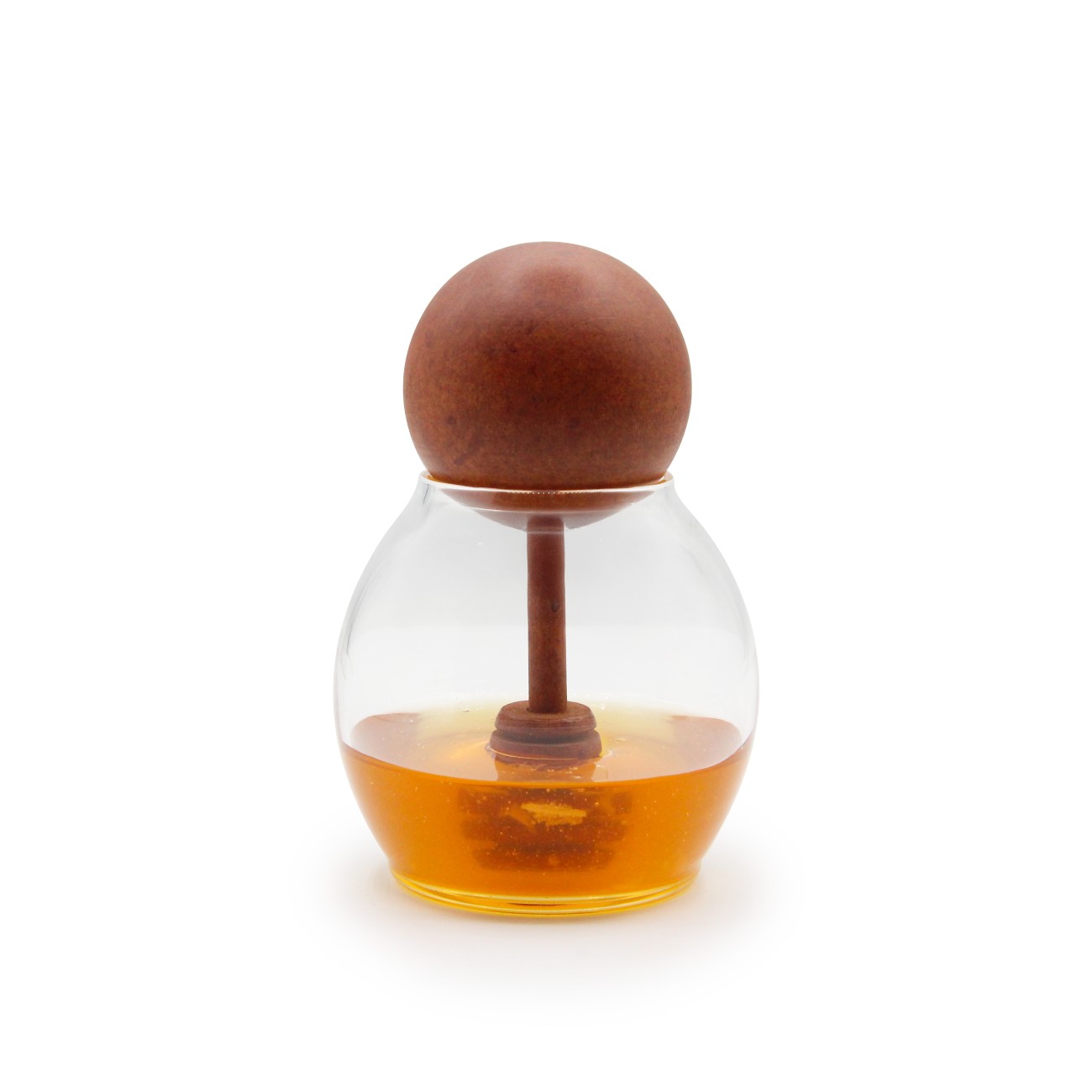 Γυάλινο Δοχείο για Μέλι 300ml Dark Wood Melii MEL28210 (Υλικό: Ξύλο, Χρώμα: Διάφανο ) - Melii - MEL28210
