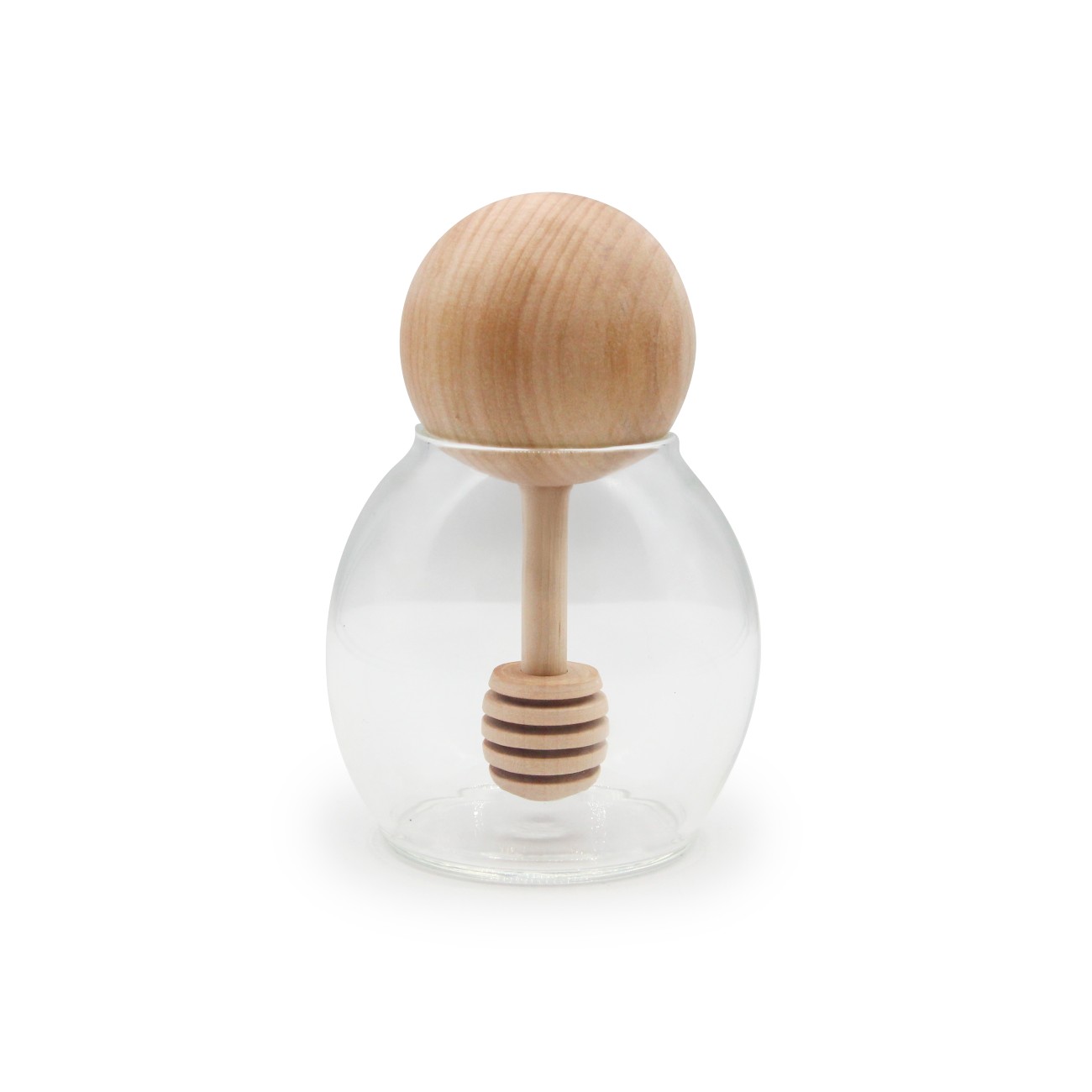 Γυάλινο Δοχείο για Μέλι 300ml Light Wood Melii MEL28200 (Υλικό: Ξύλο) - Melii - MEL28200