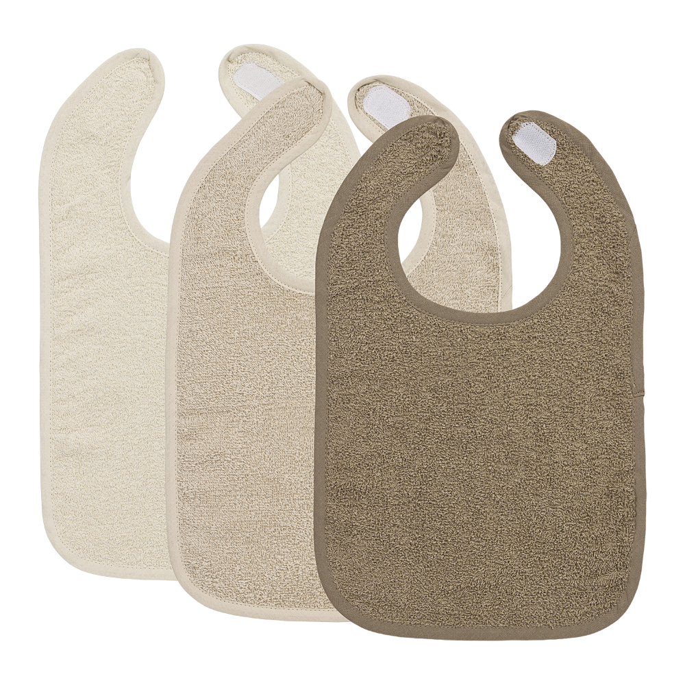 Σαλιάρες Σετ 3τμχ Βαμβακερές Natural-Soft Sand-Taupe Meyco MEY-240.000.DB.02C (Ύφασμα: Βαμβάκι 100%, Χρώμα: Taupe) - OEM - MEY-240.000.DB.02C