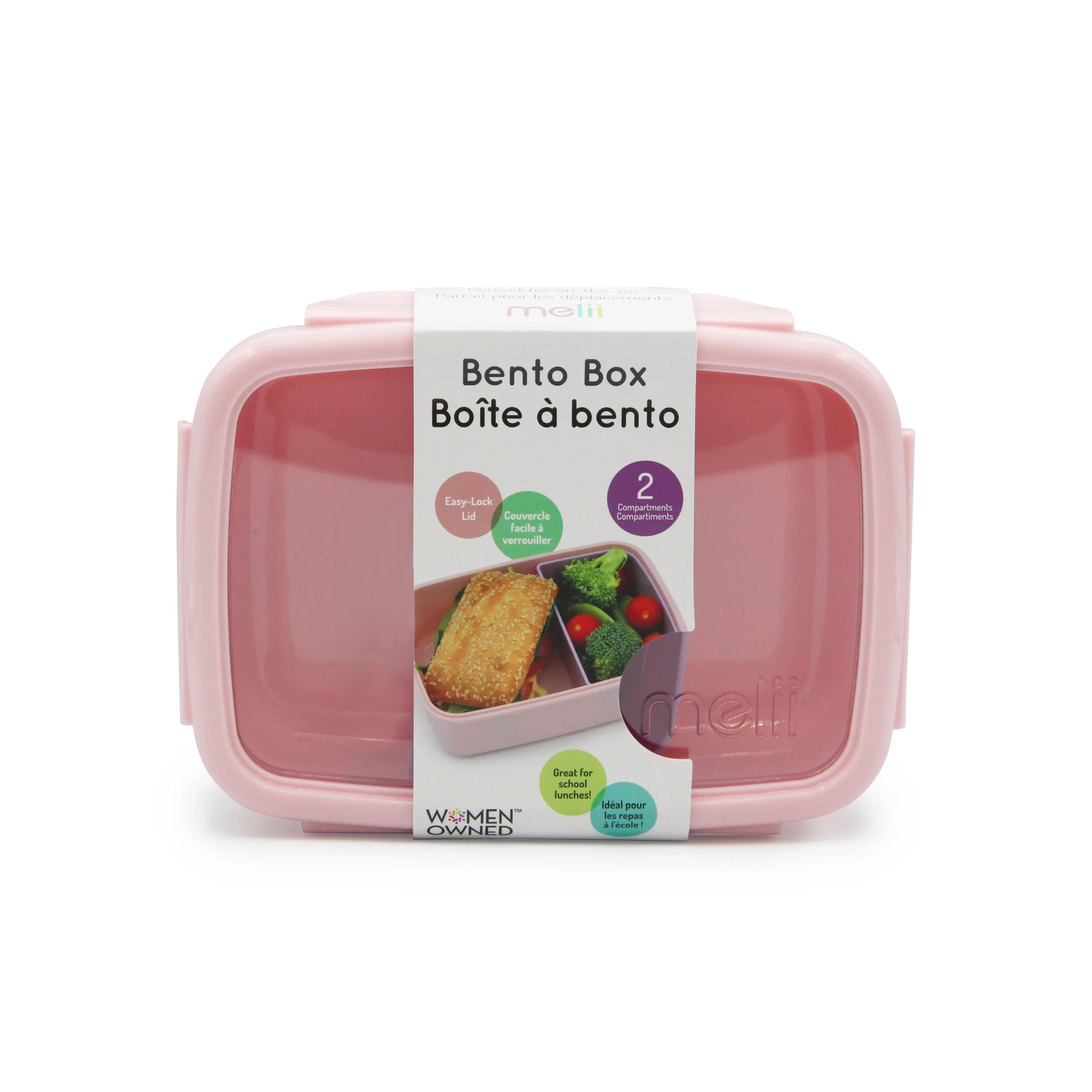 Φαγητοδοχείο 2 Θέσεων 880ml Bento New Pink-Purple Melii MEL21801 - Melii - MEL21801