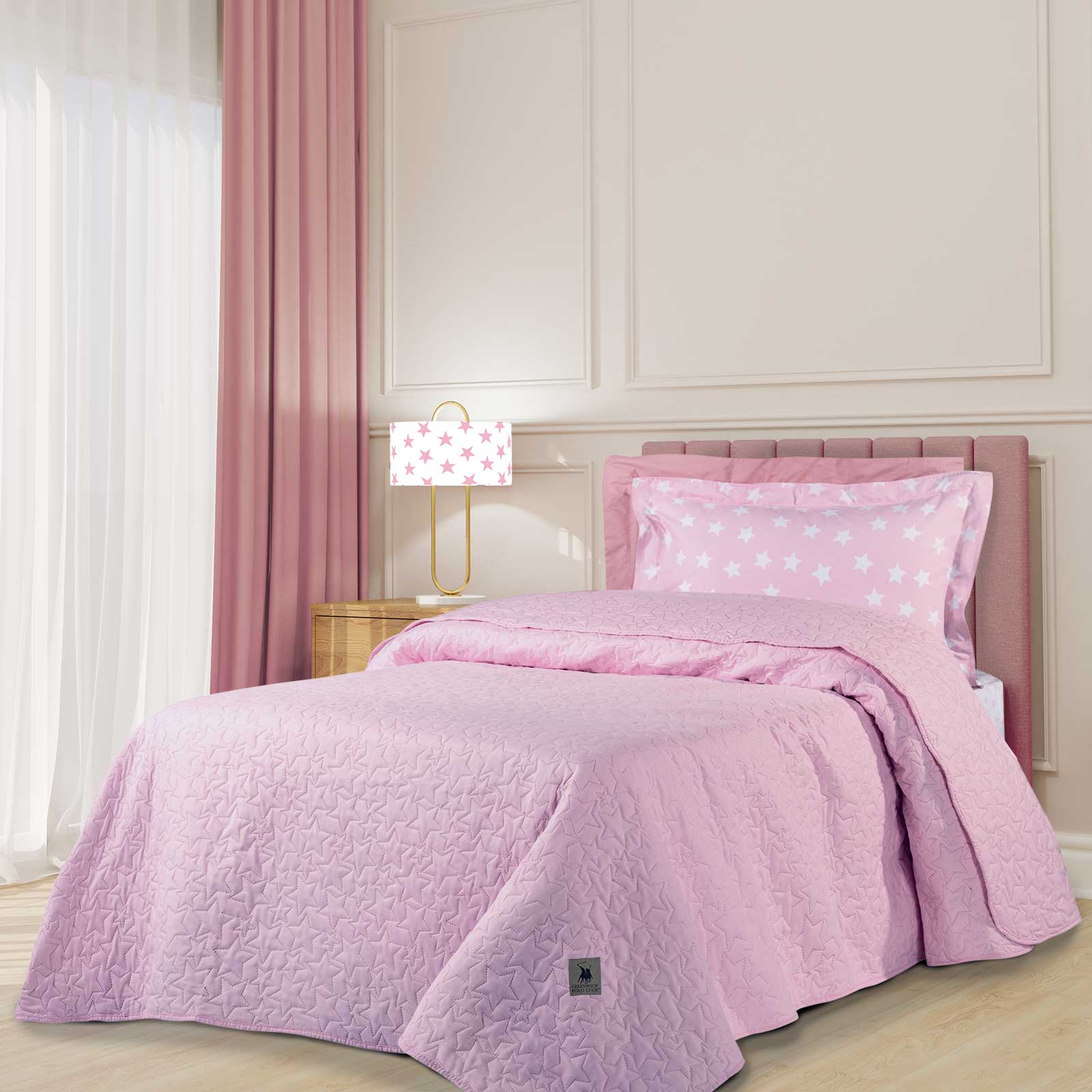 Κουβερλί Microfiber Μονό 160x220εκ. Essential 3412 Ροζ Greenwich Polo Club (Ύφασμα: Microfiber, Χρώμα: Ροζ, Μέγεθος: Μονά) - Greenwich Polo Club - 202000103412